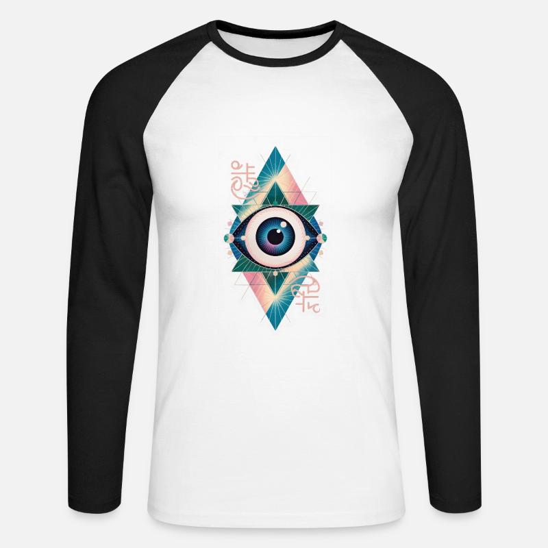 Magic Eye - Stunning Spiritual Quote - Unisex Long Sleeve Baseball T-Shirt - white/black