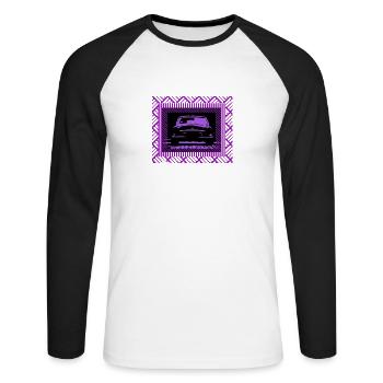 Volga purple look - Unisex Long Sleeve Baseball T-Shirt - white/black - Front - Nik (191cm)