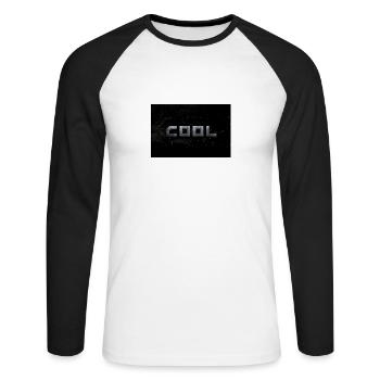 COOL einfach COOL - Unisex Baseballshirt langarm - Weiß/Schwarz - Vorne - Nik (191cm)
