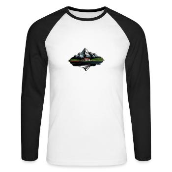 Schweizer Berge - Unisex Baseballshirt langarm - Weiß/Schwarz - Vorne - Nik (191cm)