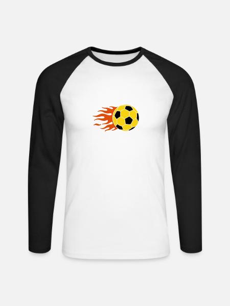 burning ball - Unisex Long Sleeve Baseball T-Shirt - white/black