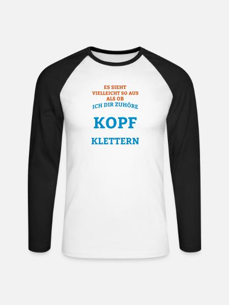 Klettern Sportart - Unisex Baseballshirt langarm - Weiß/Schwarz