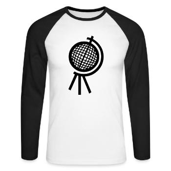 Globus - Unisex Baseballshirt langarm - Weiß/Schwarz - Vorne - Nik (191cm)