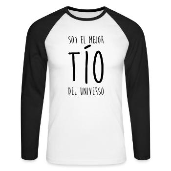 Tía Tío Sobrino Sobrina Bebé Sobrino Nacimiento - Unisex Baseballshirt langarm - Weiß/Schwarz - Vorne - Nik (191cm)