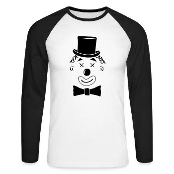 clown - T-shirt baseball manches longues Homme - blanc/noir - Devant - Nik (191cm)