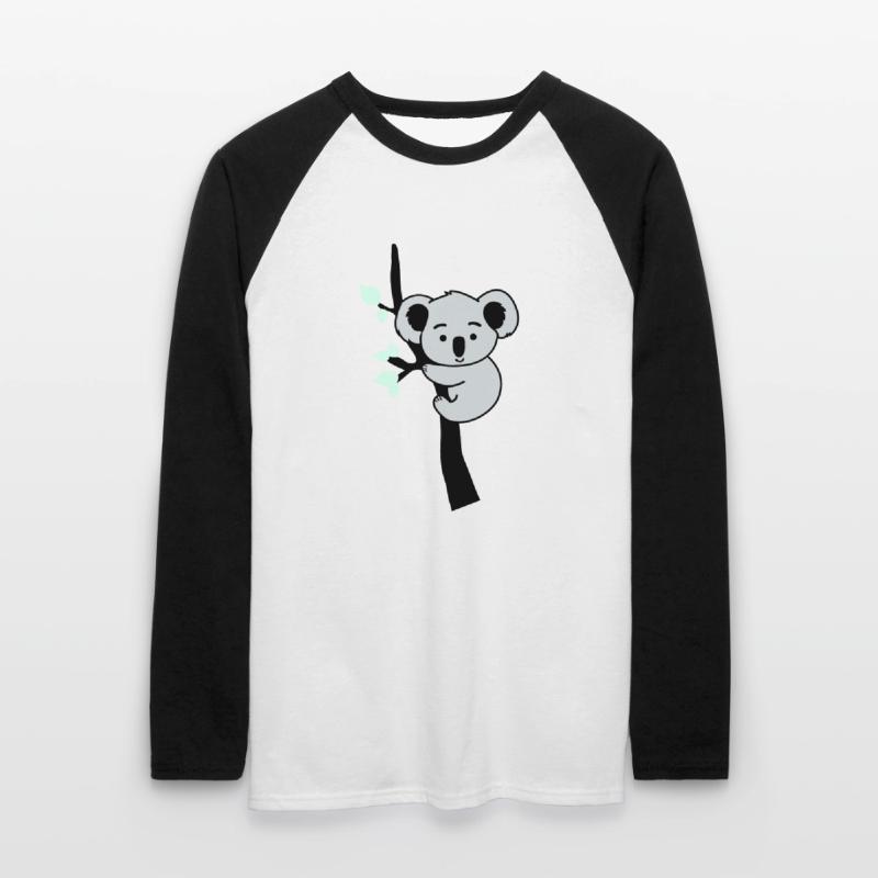 Koala Bear Comic Tree Unisex Long Sleeve Baseball T-Shirt