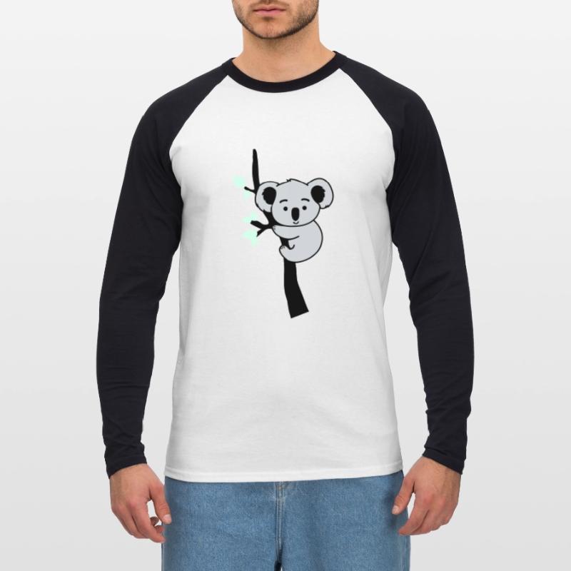 Koala Bear Comic Tree Unisex Long Sleeve Baseball T-Shirt