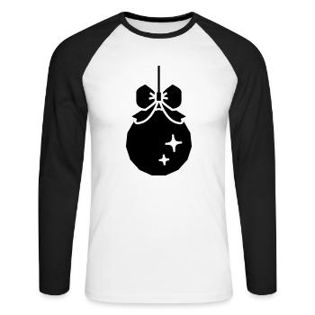 Christmas decorative ball - Unisex Long Sleeve Baseball T-Shirt - white/black - Front - Nik (191cm)