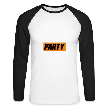 Malle Party Team - Unisex Long Sleeve Baseball T-Shirt - white/black - Front - Nik (191cm)