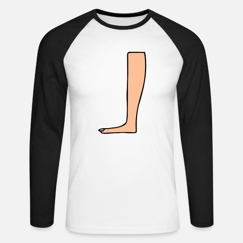 Leg Heiroglyph - Unisex Baseballshirt langarm - Weiß/Schwarz