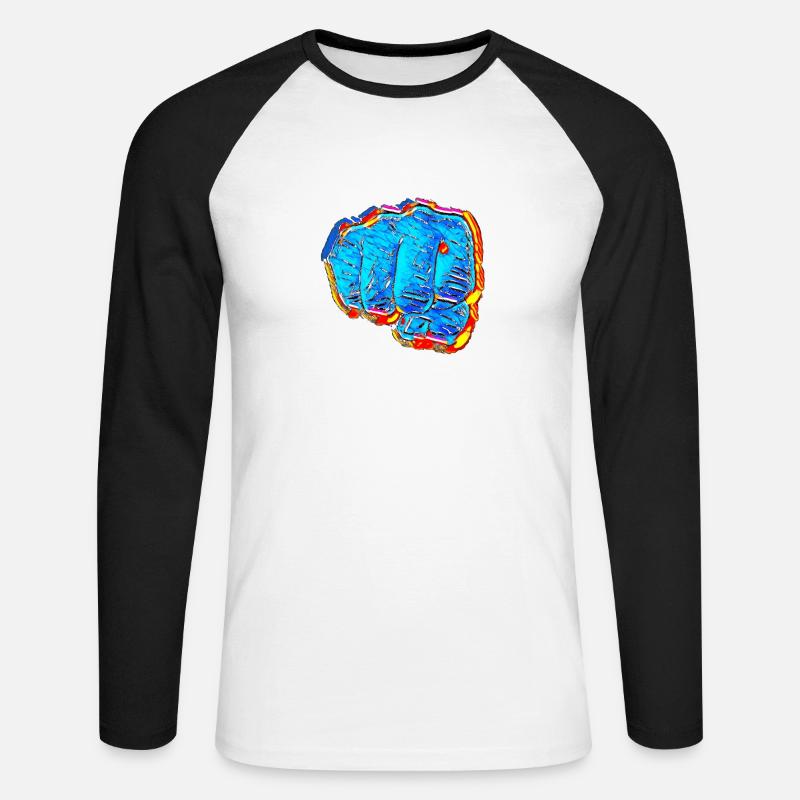 comic Faust - Unisex Long Sleeve Baseball T-Shirt - white/black