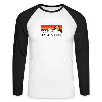 Mountains Climbers Nature Adventure - Unisex Long Sleeve Baseball T-Shirt - white/black - Front - Nik (191cm)