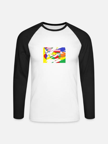 Pattern - Unisex Long Sleeve Baseball T-Shirt - white/black