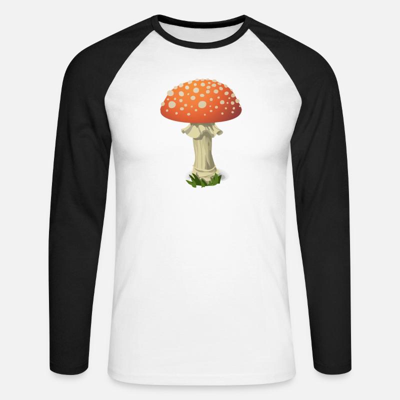 Toadstool - Unisex Long Sleeve Baseball T-Shirt - white/black