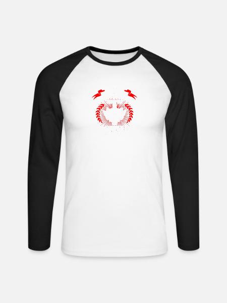 König aus BLANKENFELDE - Unisex Baseballshirt langarm - Weiß/Schwarz