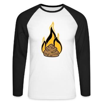 shit is on fire shit kot heap hack kack - Unisex Long Sleeve Baseball T-Shirt - white/black - Front - Nik (191cm)