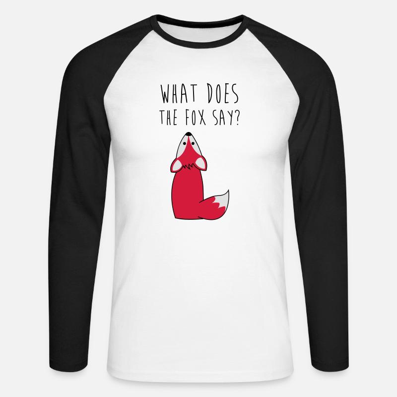 What does the fox say? - Unisex Baseballshirt langarm - Weiß/Schwarz