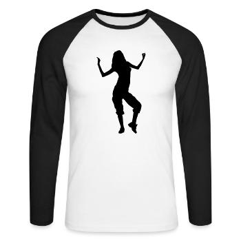 dancing - Unisex Baseballshirt langarm - Weiß/Schwarz - Vorne - Nik (191cm)