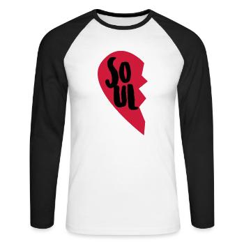 Soul Mate Couple Shirt - Unisex Baseballshirt langarm - Weiß/Schwarz - Vorne - Nik (191cm)