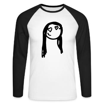 Love woman - T-shirt baseball manches longues Homme - blanc/noir - Devant - Nik (191cm)