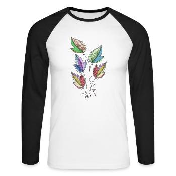 Liste - Unisex Baseballshirt langarm - Weiß/Schwarz - Vorne - Nik (191cm)