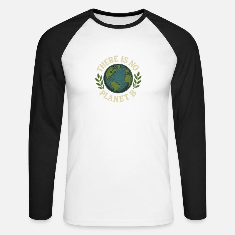 Non c'è un pianeta b - Maglia da baseball a manica lunga da uomo - bianco/nero