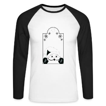 Weihnachten - Christmas Santa Claus Nikolaus Xmas - Unisex Long Sleeve Baseball T-Shirt - white/black - Front - Nik (191cm)