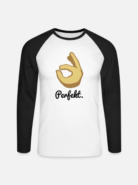 Perfekt. - Unisex Baseballshirt langarm - Weiß/Schwarz