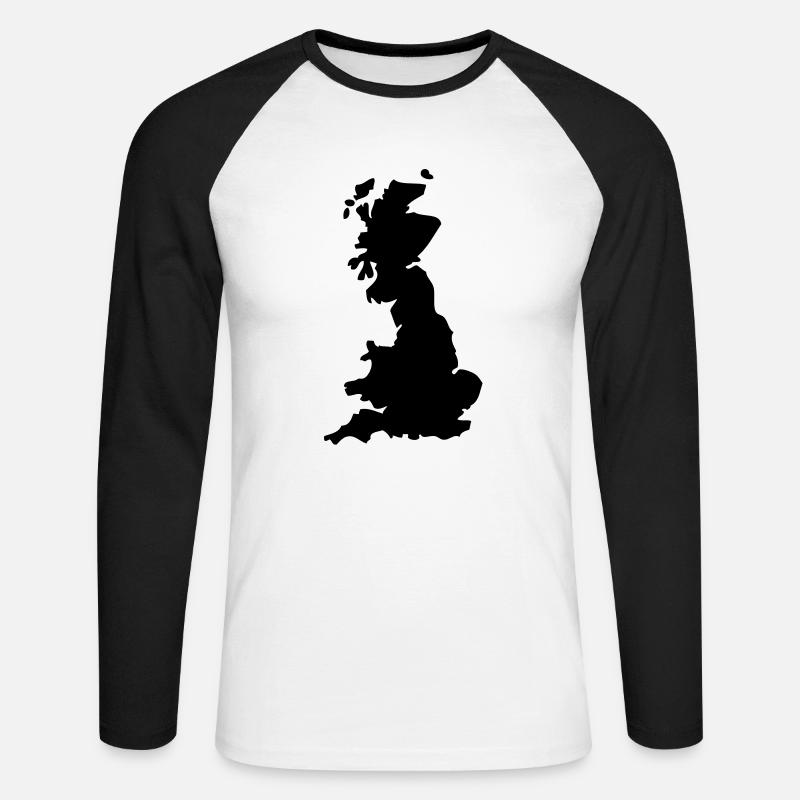 england england Länder1 - Unisex Baseballshirt langarm - Weiß/Schwarz