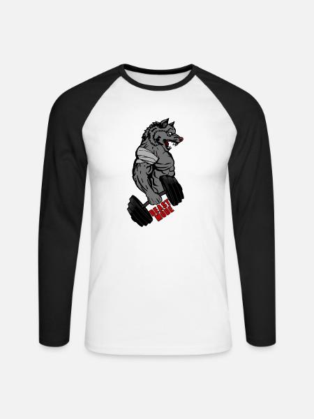 NO PAIN NO GAIN - Unisex Baseballshirt langarm - Weiß/Schwarz