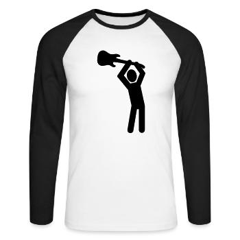 Rock guitar - Unisex Long Sleeve Baseball T-Shirt - white/black - Front - Nik (191cm)