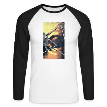 DDORF - Unisex Baseballshirt langarm - Weiß/Schwarz - Vorne - Nik (191cm)