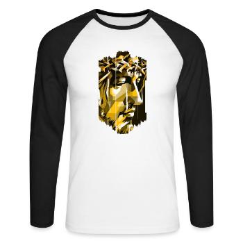 jesus bibel christliche religion christliches kreuz christlich - Unisex Baseballshirt langarm - Weiß/Schwarz - Vorne - Nik (191cm)