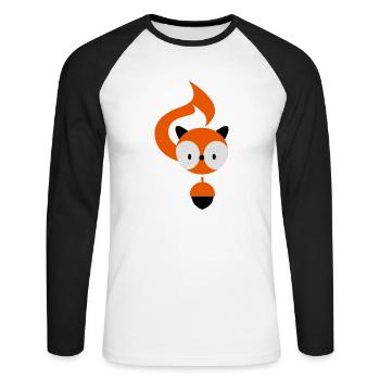 eichhoernchen_3f - Unisex Long Sleeve Baseball T-Shirt - white/black - Front - Nik (191cm)