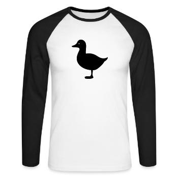 Duck - Unisex Long Sleeve Baseball T-Shirt - white/black - Front - Nik (191cm)
