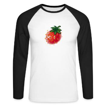 fraise - fraise - T-shirt baseball manches longues Homme - blanc/noir - Devant - Nik (191cm)