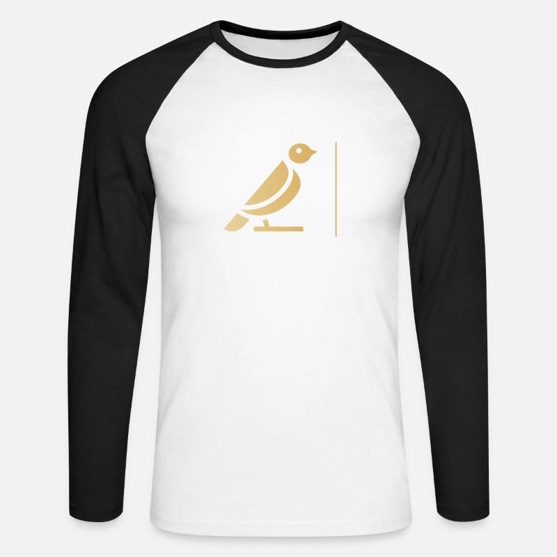 Vogel - Unisex Baseballshirt langarm - Weiß/Schwarz