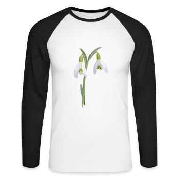 Perce-neige - T-shirt baseball manches longues Homme - blanc/noir - Devant - Nik (191cm)