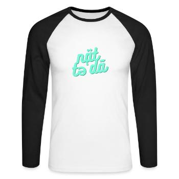 Nicht heute / not today - Unisex Baseballshirt langarm - Weiß/Schwarz - Vorne - Nik (191cm)
