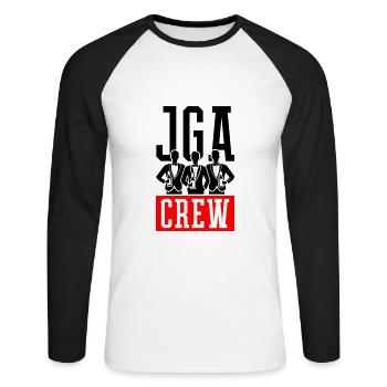 Jga Crew Bräutigam Team - Unisex Baseballshirt langarm - Weiß/Schwarz - Vorne - Nik (191cm)