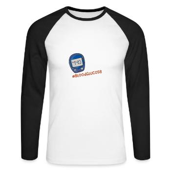 What's Your Number? #BloodGlucose - Unisex Baseballshirt langarm - Weiß/Schwarz - Vorne - Nik (191cm)