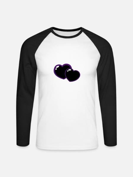 Heart - Unisex Long Sleeve Baseball T-Shirt - white/black
