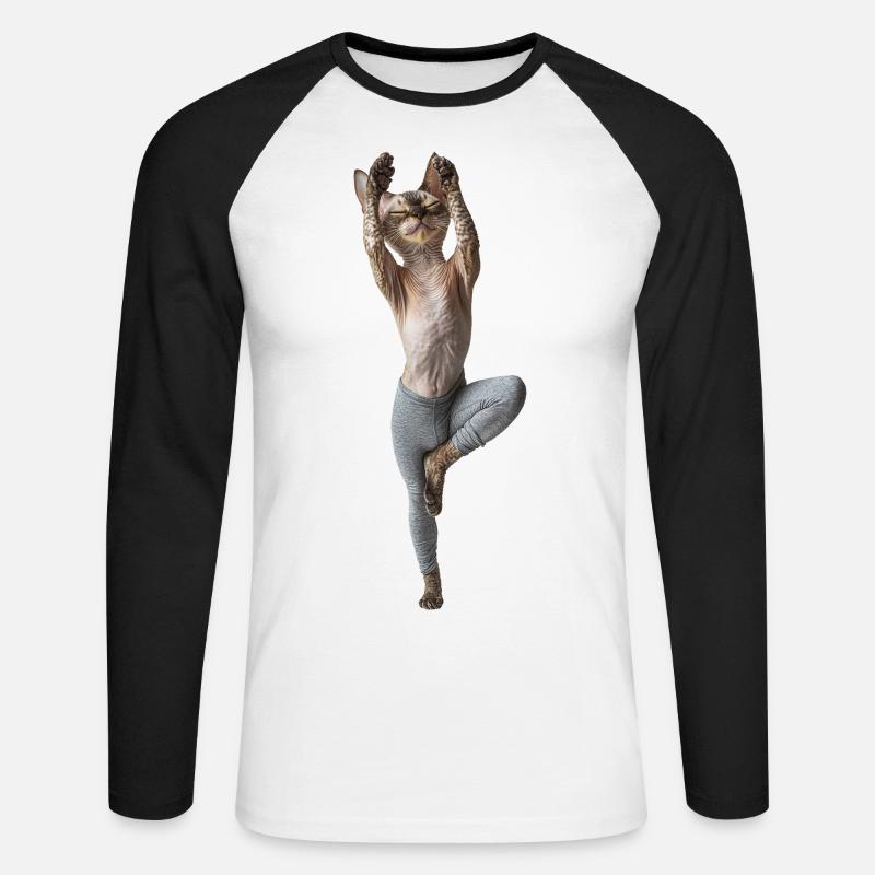 Devon Rex - Unisex Baseballshirt langarm - Weiß/Schwarz