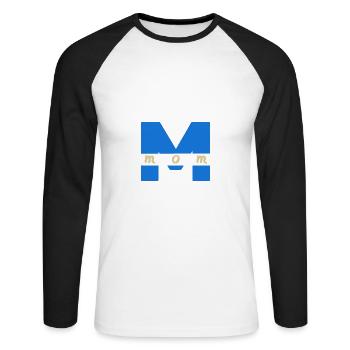 Mom - Unisex Baseballshirt langarm - Weiß/Schwarz - Vorne - Nik (191cm)