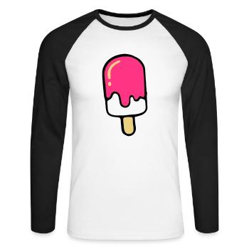 ice - T-shirt baseball manches longues Homme - blanc/noir - Devant - Nik (191cm)