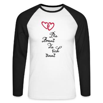 Bride that dares - Unisex Long Sleeve Baseball T-Shirt - white/black - Front - Nik (191cm)