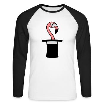 Cylinder hat wizard trick magic trick magician mag - Unisex Long Sleeve Baseball T-Shirt - white/black - Front - Nik (191cm)