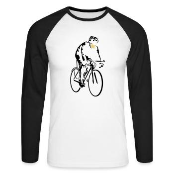 radfahrer_042013_a_2c - Unisex Long Sleeve Baseball T-Shirt - white/black - Front - Nik (191cm)