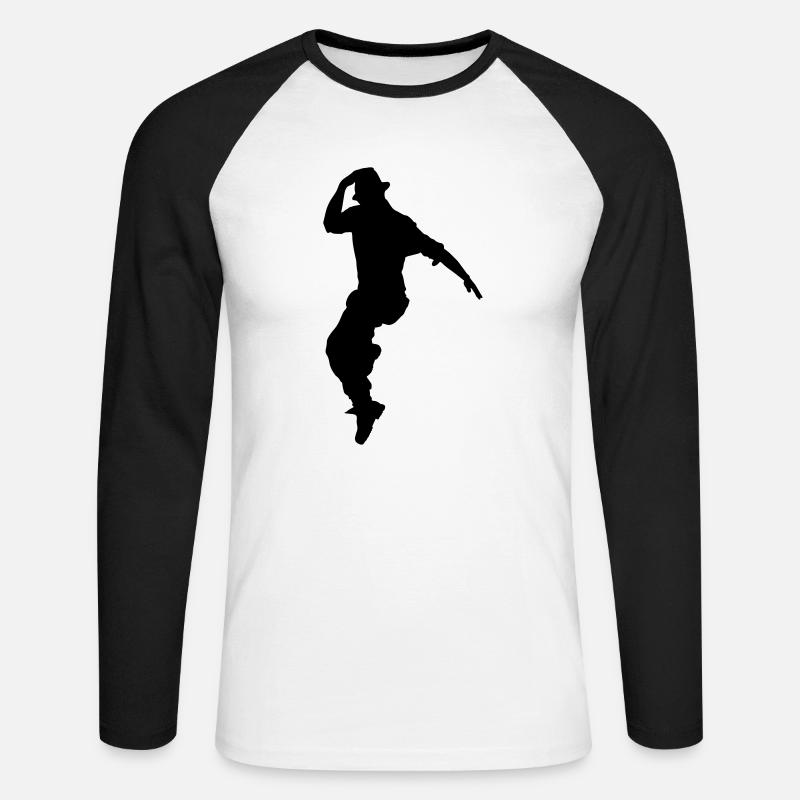Jumping dancer - Unisex Baseballshirt langarm - Weiß/Schwarz
