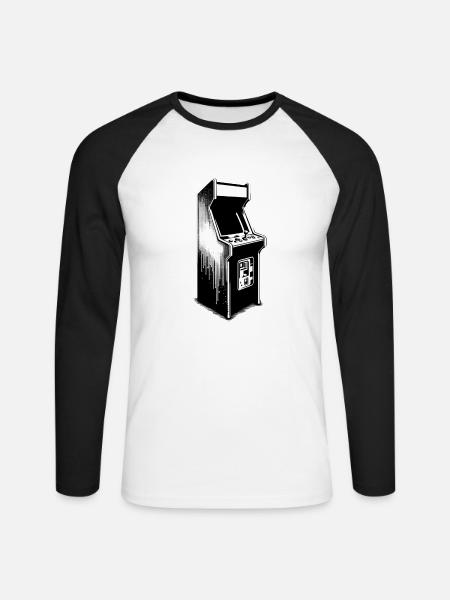 Gaming Gamer Spieler Videospiel - Unisex Baseballshirt langarm - Weiß/Schwarz
